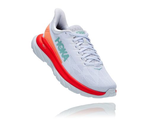 Hoka One One Herre Mach 4 Road Løpesko Hvit/Fiesta Norge-63WZQ